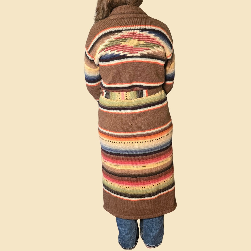 Ralph Lauren Coastal Cowgirl Southwestern Sweater Coat Lambs Wool Alpaca Size L - Picture 4 of 9